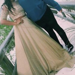 Size 4-6 Gold Ballgown Dress For Prom, Homecoming, Formal Etc.