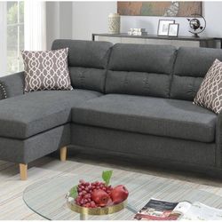 SECSIONAL SOFA SLATE NEW IN BOX ☎️ 1714586,2564 PICK UP PRICE VELVET FABRIC