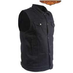 Black Denim Riding Gun Vest