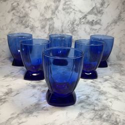 Vintage Cobalt Blue Footed Anchor Hocking 