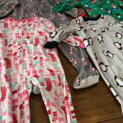 Set of 4 Toddler Footed Pajamas – Size 3T