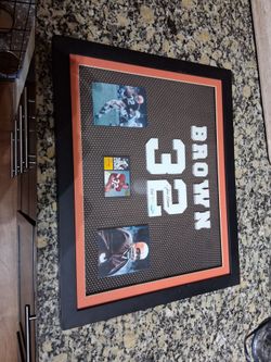 Jim Brown signed Jersey Number 16x20 Tristar
