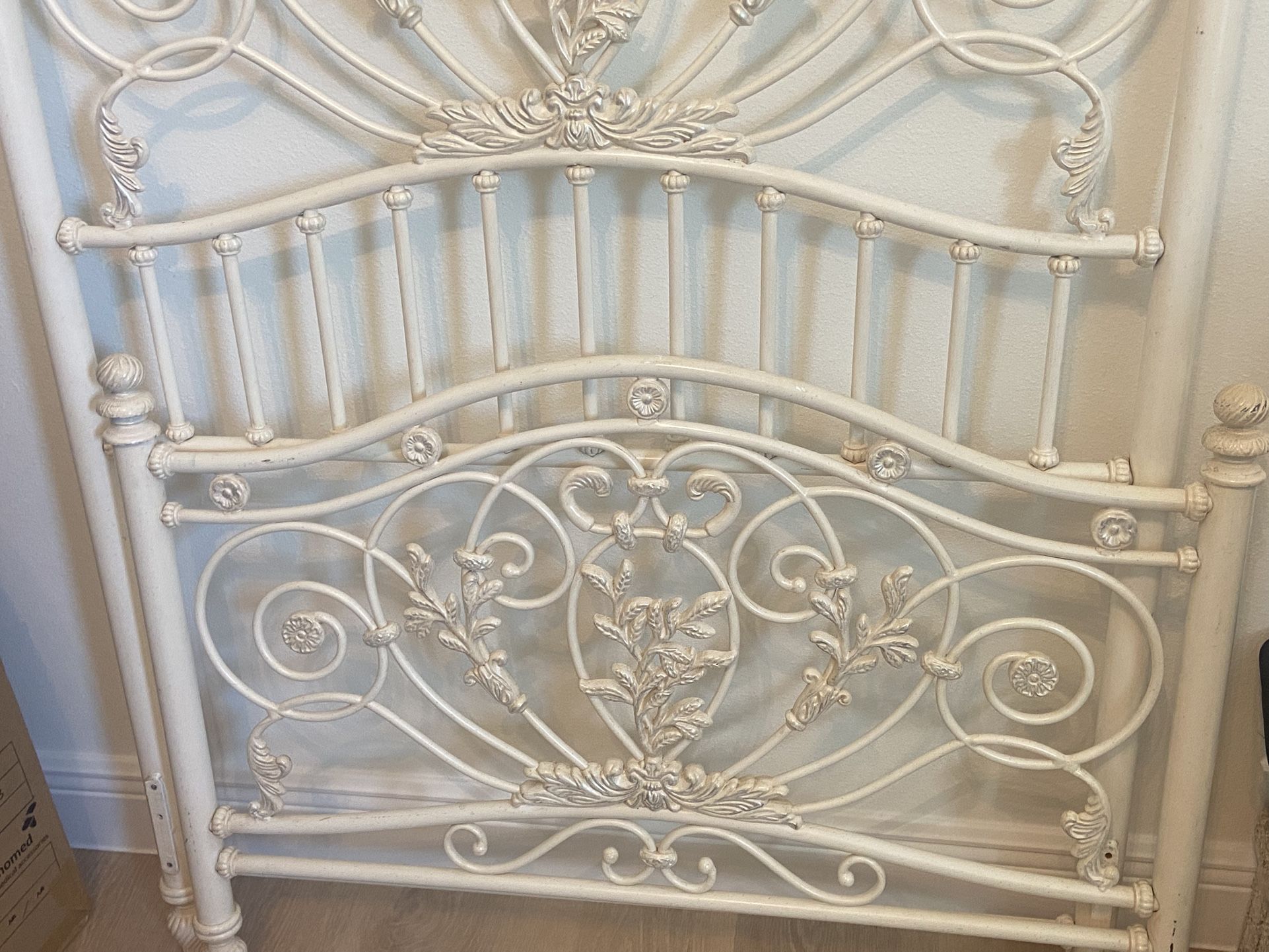 Antique Ivory Twin Bed Frame