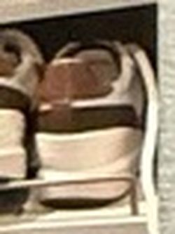 Brown and White Leather Sneakers