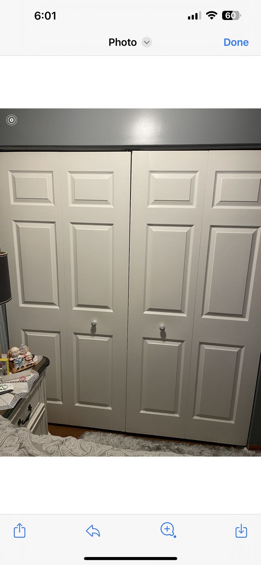 Two White Closet Bi-Fold Doors -W-72-H-80