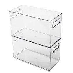 Clear Plastic XL Storage Bins, Set of 2, New in Box