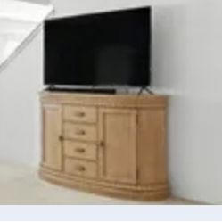 SUPER Heavy Duty Honey Brown Wood TV Stand / Sideboard – Drawers & Cabinet – Must Pick Up (2 People Needed)