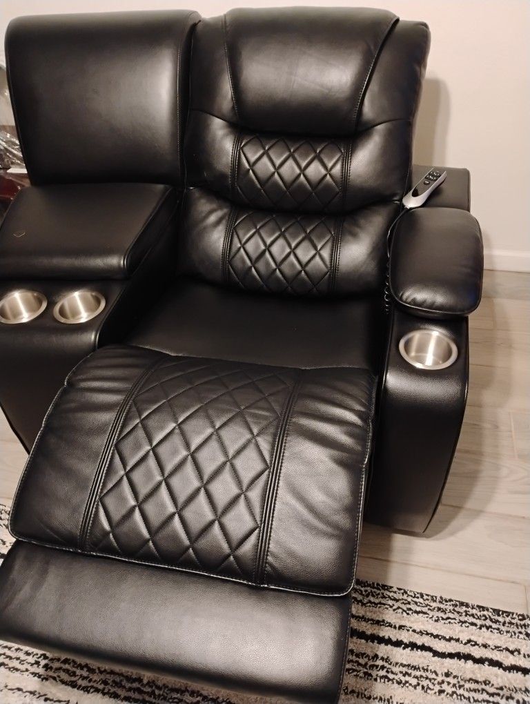 Leather Power Recliner Sofa