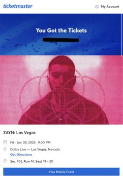 Zayn Concert Tickets Vegas Residency!