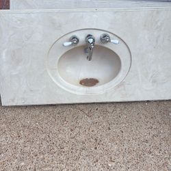 Free (2) Bathroom Vanity Top With Faucet 