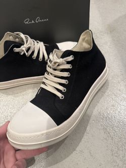 Rick Owen’s Low Sneaker Black Milk UE SZ 45 US SZ 12