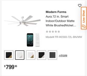 Aura Indoor and Outdoor 8-Blade 72in Smart Ceiling Fan in Soft Brass Matte White with 3000K LED Light Kit and Remote Control works with Alexa and iOS 