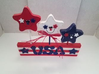 Patriotic "USA" Wood Decor - Please Read Description 