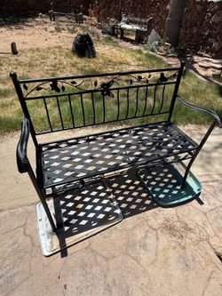 Wrought Iron Butterfly Bench