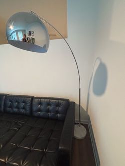 Modern Silver Arc Floor Lamp – Excellent Condition