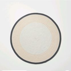 New Braided Rug Round 5ft Neutral Magnolia Farmhouse Country Cottage