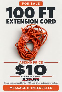 100 ft Orange Extension Cord