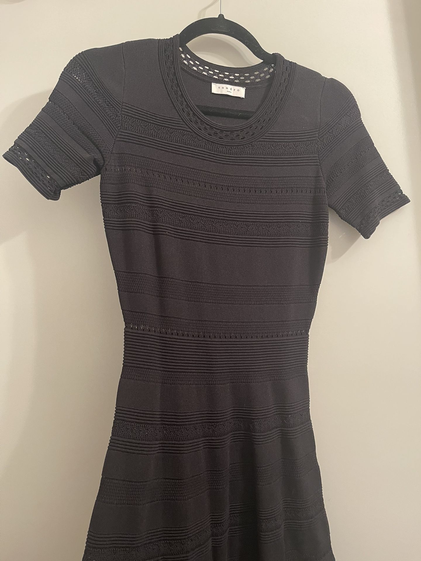 SANDRO Black Knit Dress, size 1