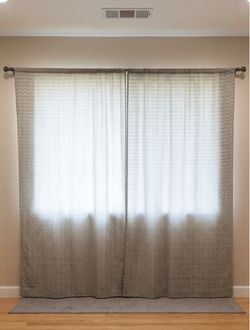 Gray Chevron Floor-Length Curtains - 2 Panels