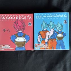 SS God Begeta & SS Blue Guko/Begeta Custom Transparent Hair Headsculpt Set