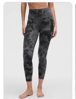 Women’s Lululemon Align Black Tie Dye High Rise Leggings Size 2