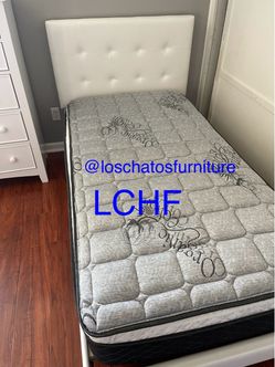 Twin size bed frame with mattress