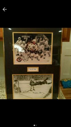 Framed Bobby Orr & Ray Bourque Dual-Signed 8x10 Collage