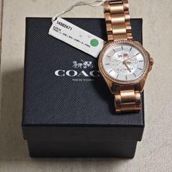 New COACH Rose Gold Watch with Diamonds