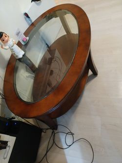 Glass Wooden Center Table