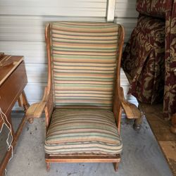 Vintage Mission Style High Back Wooden Chair