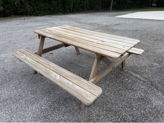 Wooden picnic table