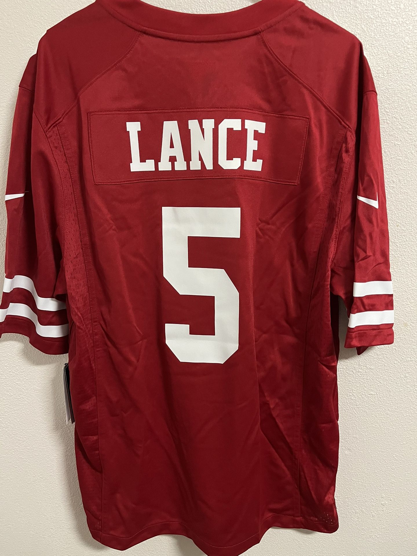 Nike Men's San Francisco 49ers Trey Lance #5 Red Game Jersey