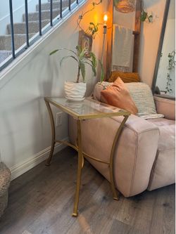 Gold Glass End Table | Modern Accent Table