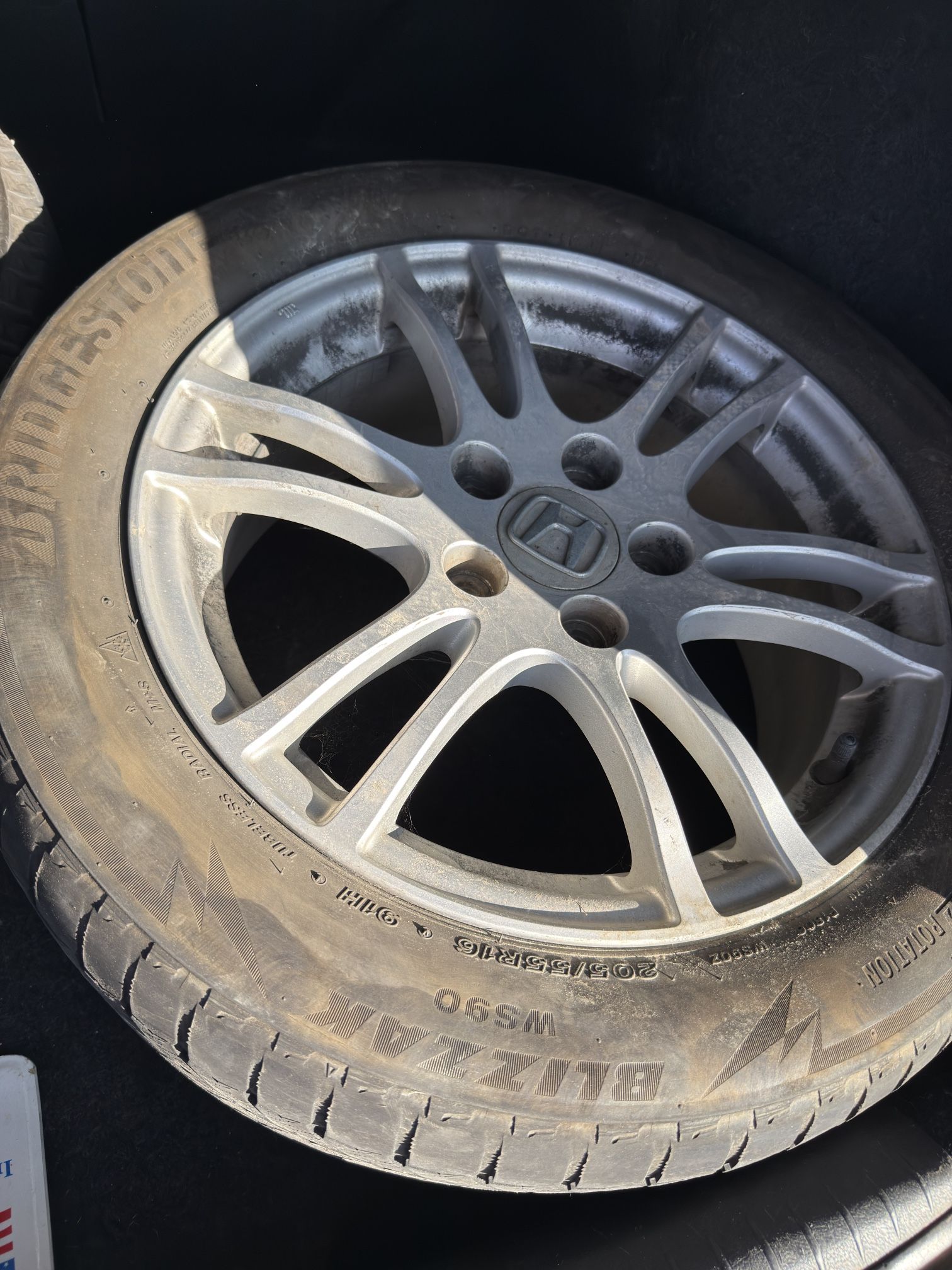 Bridgestone Blizzak Winter Tires 205/55R16 + Honda Rims