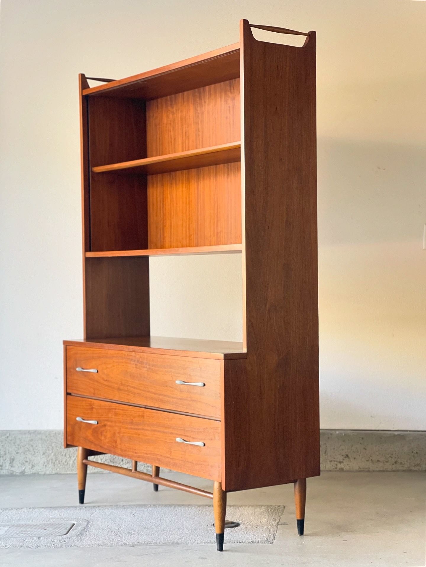 Rare Lane Acclaim Walnut Mid Century Storage Hutch 1960’s