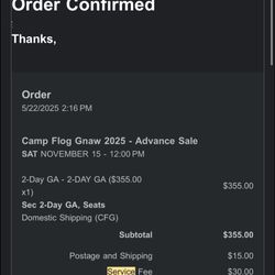 Camp Flog Gnaw Ticket 