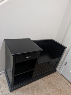 Pottery Barn (PB) Aubrey Entryway Storage Bench - Black