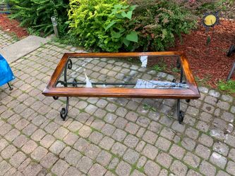 Metal wood glass table 24’-49’-17’