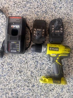 $50 Ryobi ONE+ 18V drill/driver 2 batteries Ryobi IntelliPort charger