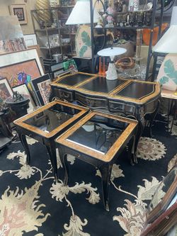 Drexel Louis XV Style Writing Desk Plus End Tables 1980’s