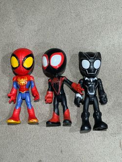 Marvel Spidey & Friends Spiderman & Black Panther & Miles Morales lot of 3