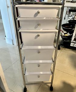 SimpleHouseware 6 - Drawers Rolling Storage Cart, Chrome