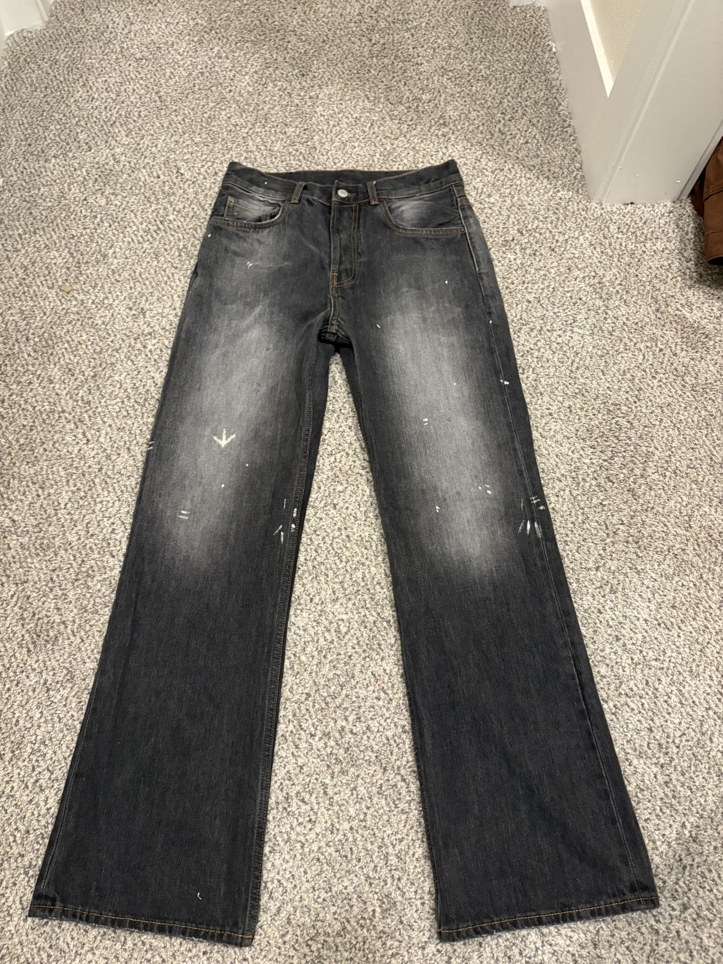 Acne Black Paint Splatter Jeans 32