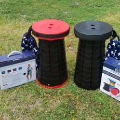 2pc Portable Collapsible Game Day Camping Park Fishing Beach  Stools