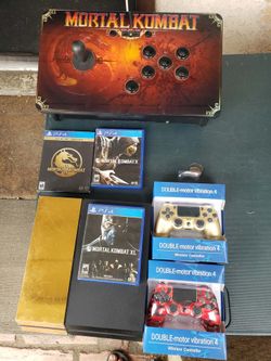 $400! Mortal Kombat Arcade stick station with 3 Games. 1 Steelbook edition. 2 Sealed controller. & New Conditions 2016 Playstation 4 PS4 500GB. Extra