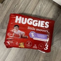 Huggies little movers diapers Size:3  (26 ct) 