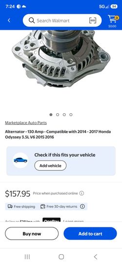Alternator - 130 Amp - Compatible with 2014 - 2017 Honda Odyssey 3.5L V6 2015 2016