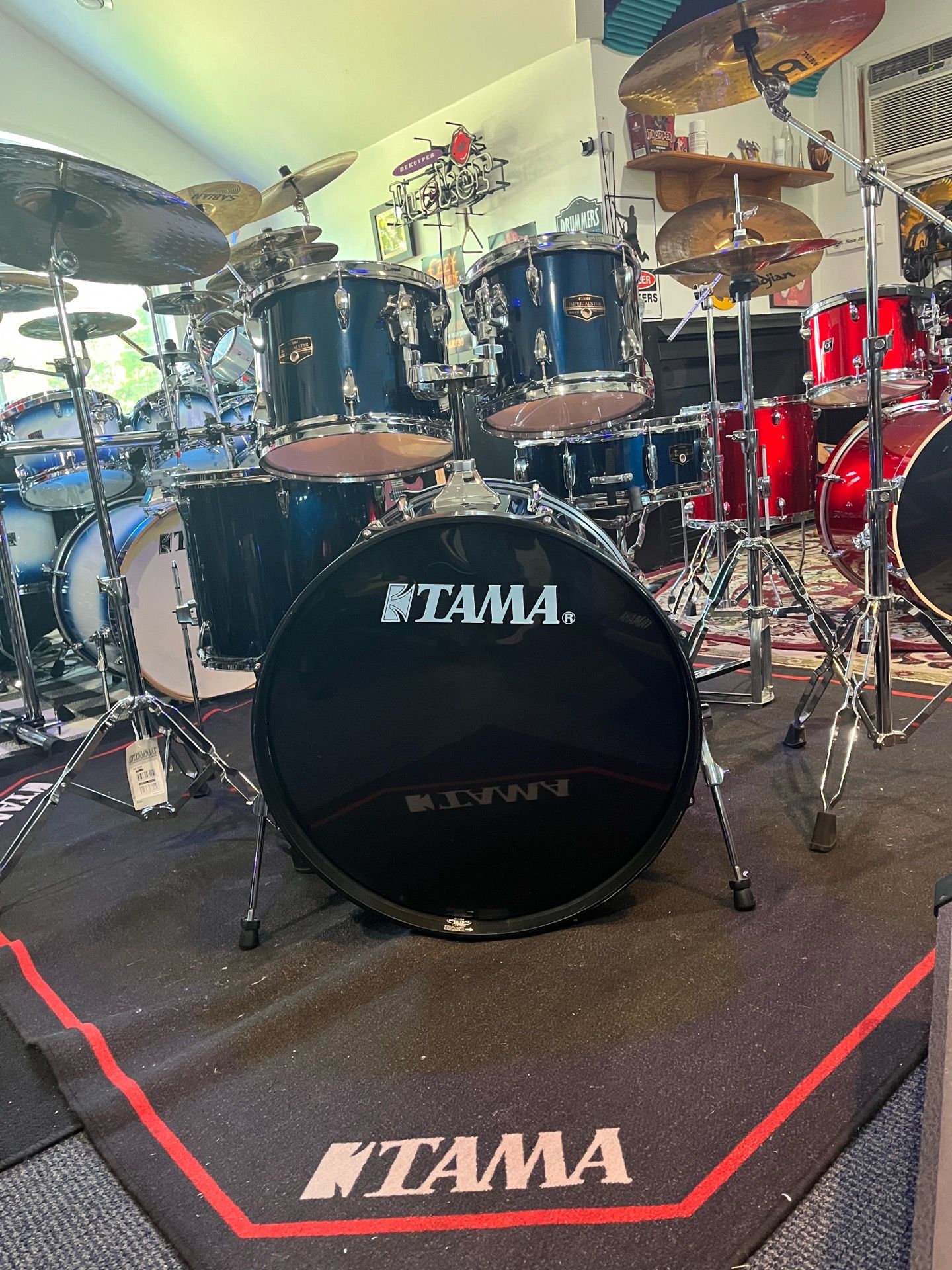 Beautiful Tama five piece imperial star drum set
