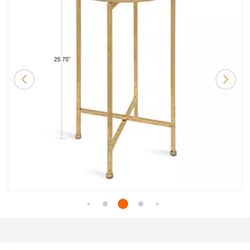 Home depot- Celia 14 in. Gold Round Glass End Table