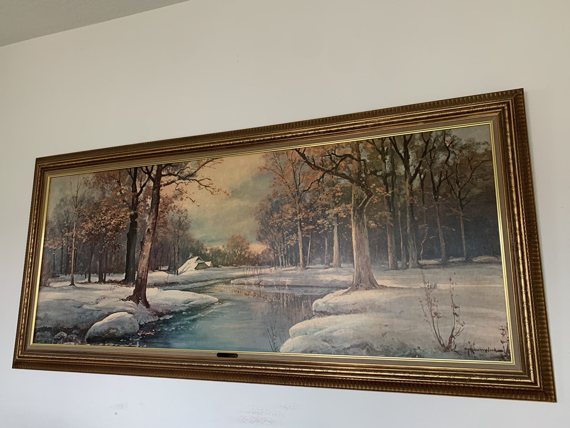 Robert Wood Winters First Snow Painting Print And Frame